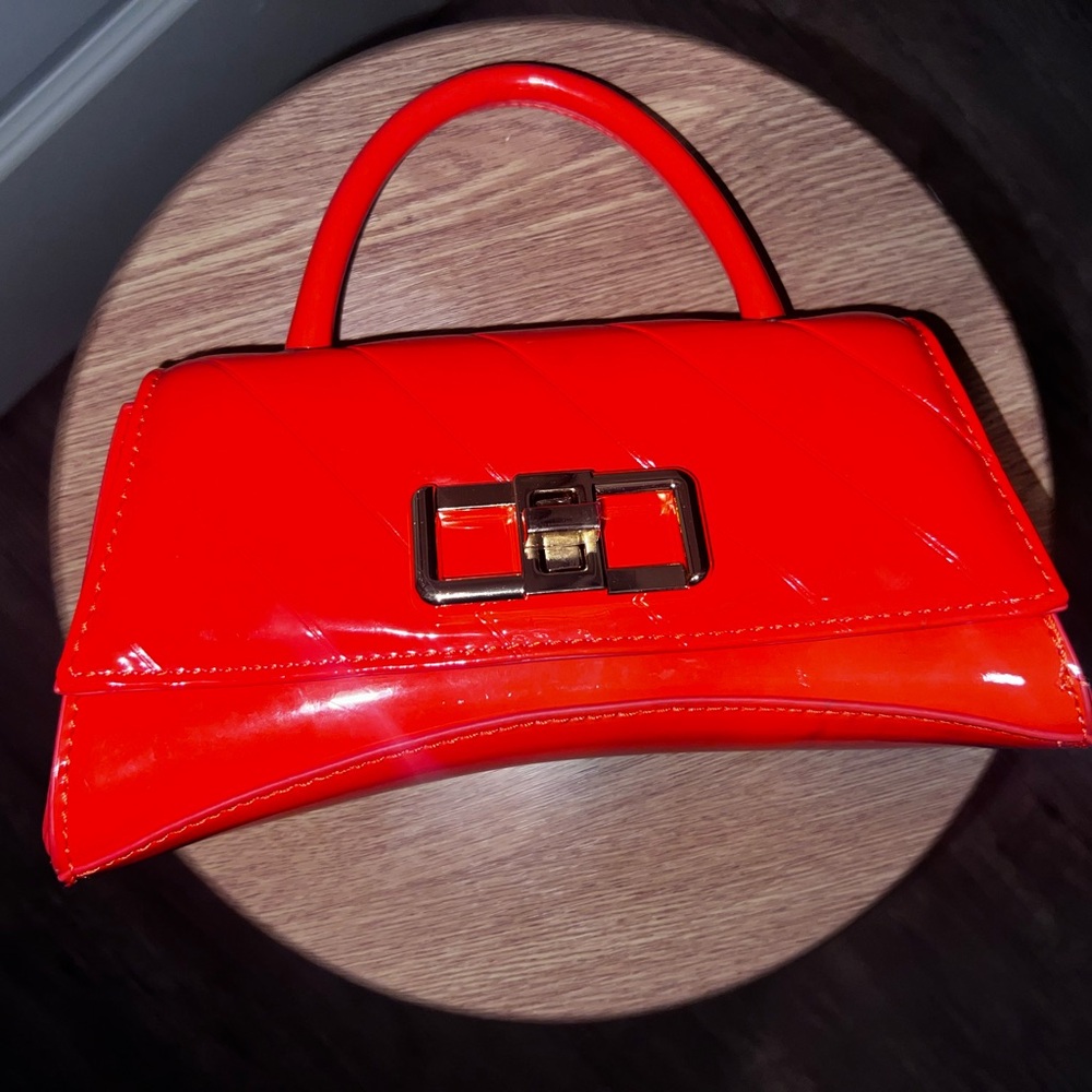 Orange Patent  Handbag